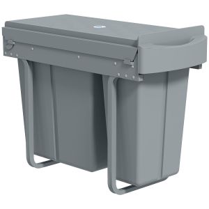 Balde de lixo 52x26x40.8 cm abs, metal color gris Homcom, casa - cozinha