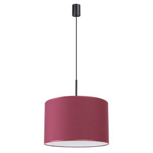 Candeeiro suspenso nevia 1 borgonha/preto tecido/PVC 40x137x40cm