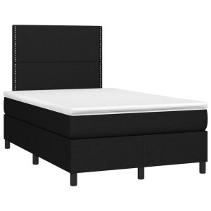 vidaXL cama box spring con colchón tela negro 120x190 cm