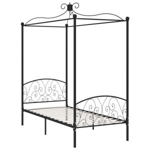 vidaXL estructura cama con dosel sin colchón metal negro 100x200 cm