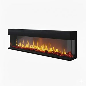 Chemin arte - lareira elétrica embutida 3d 180 cm efeito chamas LED, aqueci