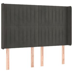 vidaXL cabecero con orejas de terciopelo gris oscuro 147x16x118/128 cm