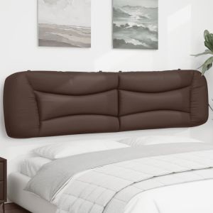 Almofadão de cabeceira 200 cm couro artificial castanho ptob9516