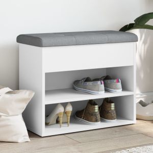 Banco sapateira 62x32x50 cm derivados de madeira branco wf679496