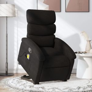 Poltrona de massagens reclinável elevatória tecido preto ewg4146