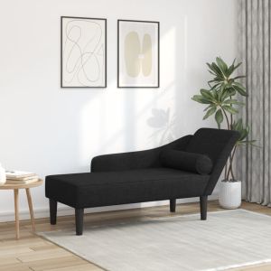 Chaise lounge com almofadões tecido preto wf658840