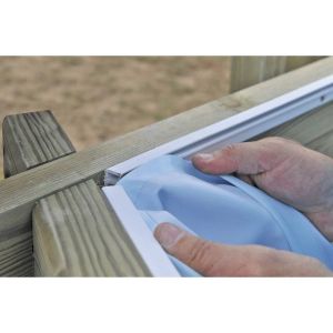 Revestimento liner para piscinas de madeira gre
