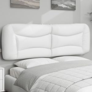 Almofadão de cabeceira 160 cm couro artificial branco ptob3427