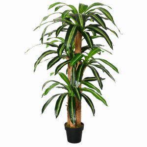 Planta dracaena artificial 20x20x160cm pe, pp, cimento color verde Outsunny