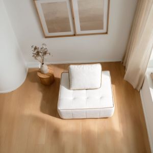 Sillón zen 1 plaza - blanco y arena