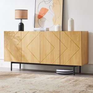 Aparador para sala e sala de jantar 4 portas natural 78x160x40cm