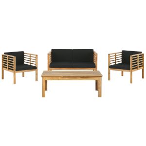 Conjunto de jardim com mesa 4 lugares pacific madeira de acácia preto