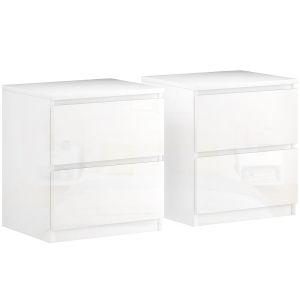 Conjunto de 2 mesas de cabeceira 40x34x45 cm color blanco Homcom