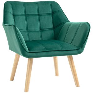 Poltrona 67x61,5x71 cm poliéster color verde Homcom, casa - poltronas
