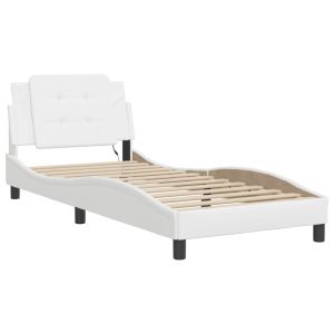 vidaXL estructura de cama con LED sin colchón zadar blanco 100x200 cm