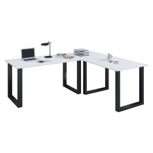 Escritorio lona blanco / roble sonoma al. 76 x an. 190 x p. 190 cm