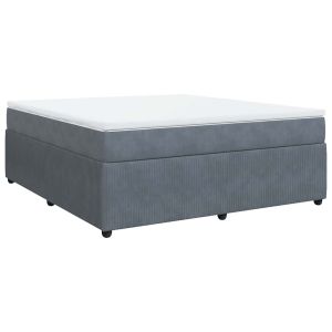 vidaXL cama box spring con colchón terciopelo gris oscuro 180x200 cm