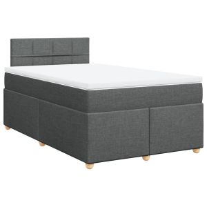 vidaXL cama box spring con colchón tela gris oscuro 120x190 cm
