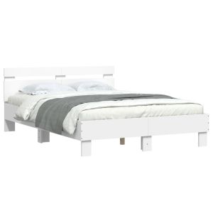 vidaXL estructura de cama con LED sin colchón blanco 120x200 cm