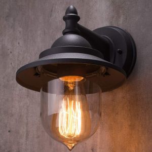 Cgc lighting luminária de parede lanterna para jardim externo preta