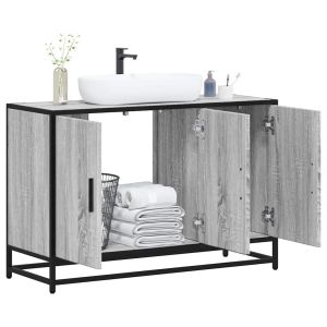 Armário p/ lavatório wc 90x33x60 cm deriv.madeira cinza sonoma