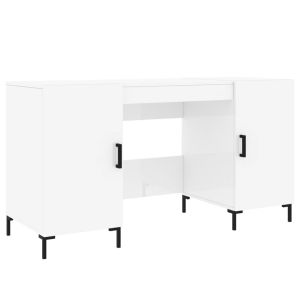 Secretária 140x50x75 cm derivados de madeira branco brilhante