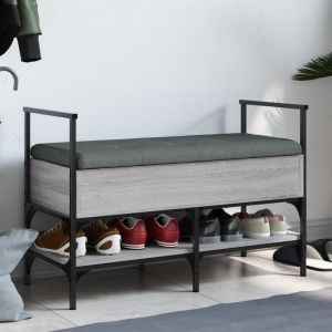 Banco sapateira 85,5x42x57,5 cm deriv. Madeira cinzento sonoma