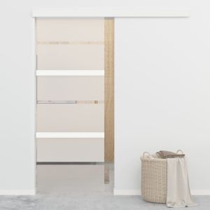 Porta deslizante batente suave vidro esg/alumínio 76x205 cm ptxt2409