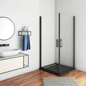 Cabine de duche quadrada bater,preto mate,(882-902)x(882-902)x2000mm