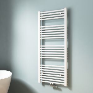 Emke toalheiro térmico água quente tubo redondo branco 120x50 cm