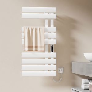Emke toalheiro 100x50cm branco brilho 350w c/ termostato e temporizador