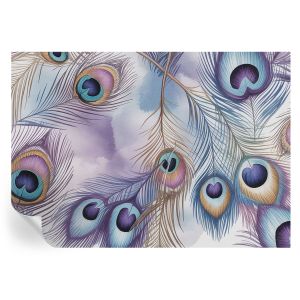 Papel de parede vinílico penas de pavão 208x146 tulup