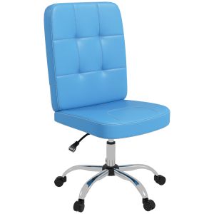 Cadeira de escritório PVC, espuma, aço e placa multicamadas azul