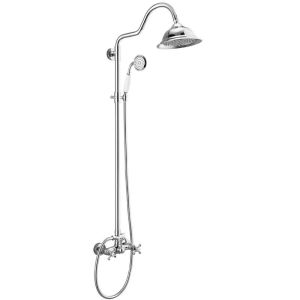 Conjunto de duche com torneira, cromo