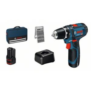 Perfuradora sem fio - Bosch professional - gsr 12v-15 - 2 baterias 2ah - 25