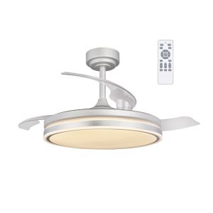 Ventoinha de teto retrátil com luz LED 72w cinza pérola cct dim ø106cm