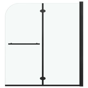 vidaXL divisória de chuveiro dobrável 2 painéis esg preto 120x140 cm