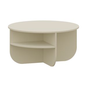 Mesa de centro reykhon redonda com espaço de arrumação ø80x41 cm cor areia