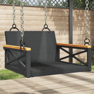 Banco baloiço 63x62x40 cm vime pe preto