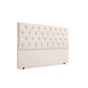 Cabeceira estofada capri pele sintética 145x120x12 cm - bege - moonia