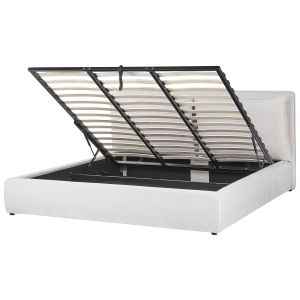 Sommier com arrumação bajonna veludo branco creme 180 x 200 cm
