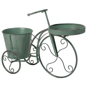 Suporte para vasos de flores verde, 47x19x35h cm