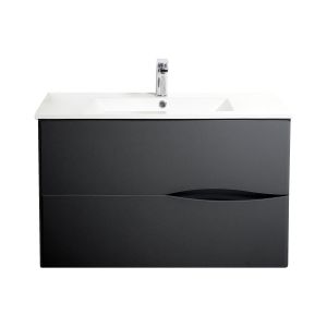 Ondee - móvel de casa de banho 2doo - 70cm - preto - entregue montado