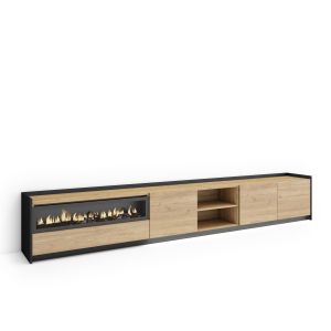 Móvel de tv, 310x37x50cm, lareira eléctrica, LED rf4858