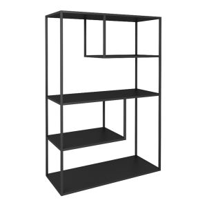 Biblioteca de design para sala prateleira estilo original 4 níveis aço pret