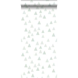 Walls4you papel de parede triângulos verde claroebranco - 53 cm x 10.05 m