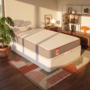 Colchão 90x190cm e sommier com arrumação wts soul branco 18cm montagem