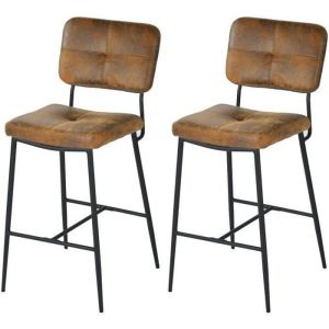 Meubles cosy - bancos de bar - conjunto de 2, castanho - 55x46x103 cm