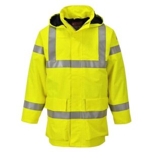 Jaqueta de chuva de alta visibilidade - portwest - bizflame - laranja fluor