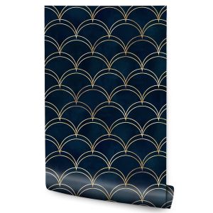 Papel de parede estilo art deco sala de estar decoração moderna